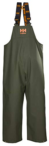 Helly-Hansen Workwear Storm Waterproof Bib Pants for Men Made from Heavy-Duty Breathable PVC-Coated Polyester for Mobility, Army Green - XX-Large