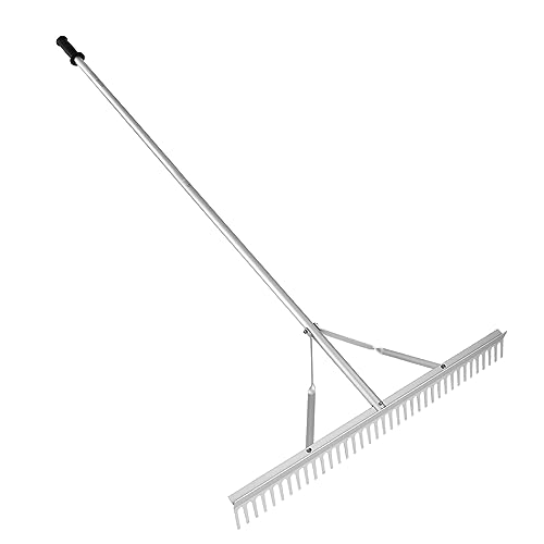 VEVOR Landscape Rake, 36' Head Aluminum Landscape Rake, Lake Weed Rake with 75' Long Handle, for Loosening Soil, Lawn Care, Weeding Lake, Garden