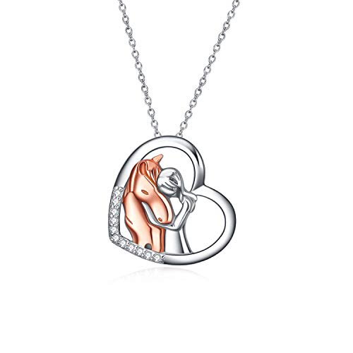 YFN Horse Gifts for Girls Women Horse Necklace for Girls 925 Sterling Silver Equestrian Horse Pendant Jewelry