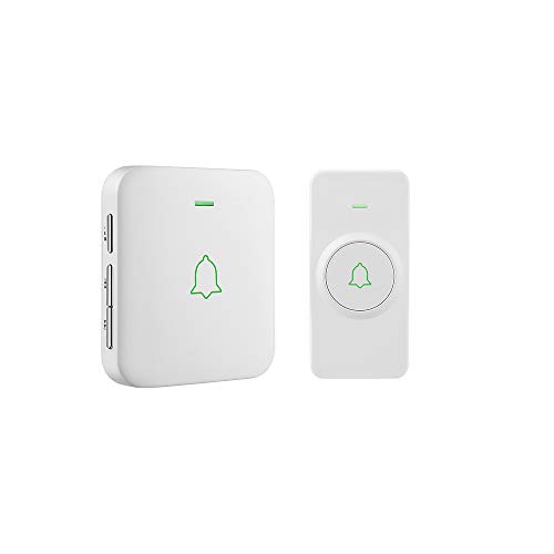 AVANTEK Wireless Doorbell, Mini Waterproof Door Bell Chime Operating at 1000 Feet, CW-11 Doorbell with 52 Melodies, 5 Volume Levels & LED Flash