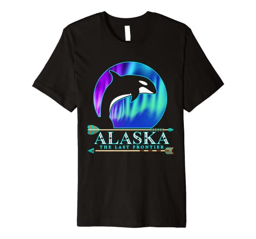 Alaska State Pride Alaska Northern Lights Alaskan Orca Whale Premium T-Shirt