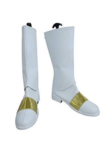 YuanCos Emperor Lelouch vi Britannia Lamperouge White Long Cosplay Shoes Boots (Male US 10.5/EU44.5)