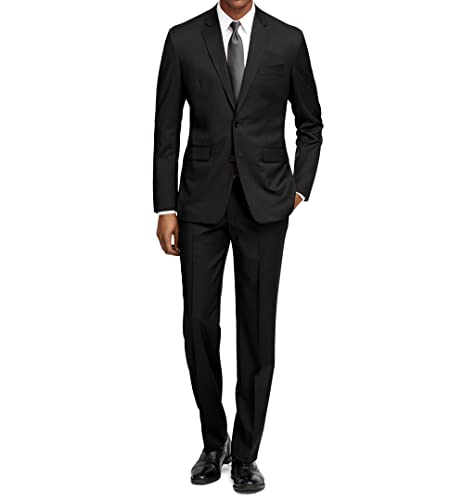 Braveman Men's Formal Two Piece 2-Piece Slim Fit Cut Suit Set Black