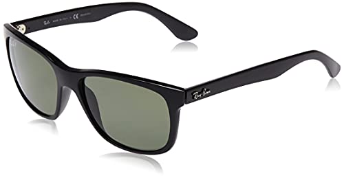 Ray-Ban Men's RB4181 Square Sunglasses, Black/Polarized Green, 57 mm