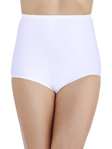 Vanity Fair Women's Perfectly Yours High Waisted Brief Panties, Cotton-Star White, 8