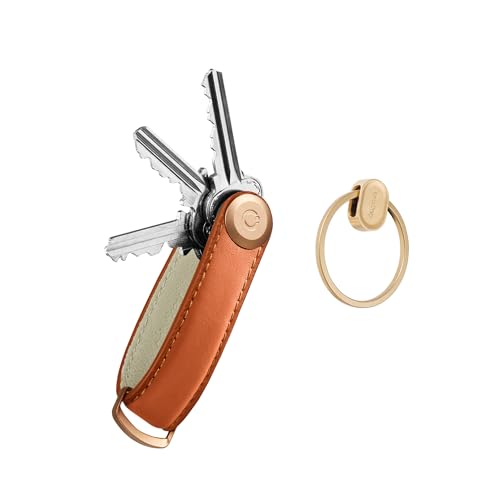 Orbitkey Gift Set | Limited Edition Top Grain Leather Key Organiser Colourway paired Ring v2 (Cognac/Tan)