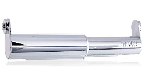 Teravan Standard Extender for Extra Large Toilet Paper, Allows Most Regular Fixtures to Fit Double Rolls and Triple Rolls, Easy to Use, Silver/Chrome