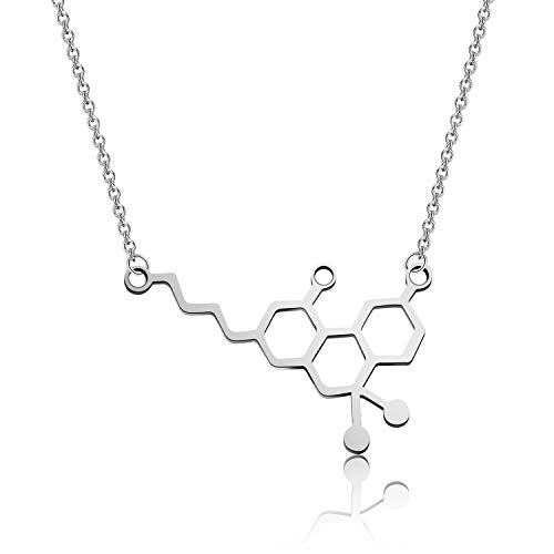 TGBJE THC Molecule Necklace CBD Molecule Necklace Pot Lovers Gift Cannabis Molecule Gift (THC Molecule Necklace)