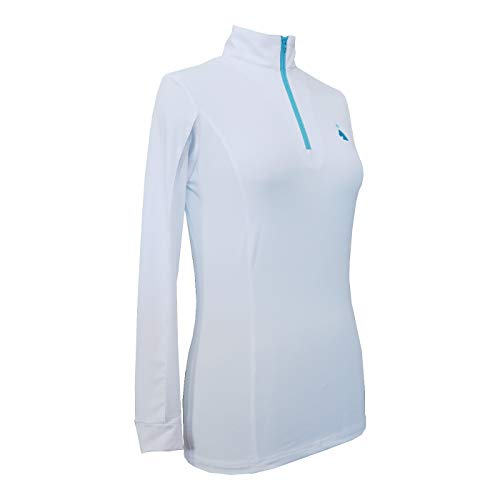 HR Farm Women's Ice Feel Quick Dry Performance Rider Longsleeve Shirt (White, X-Small)