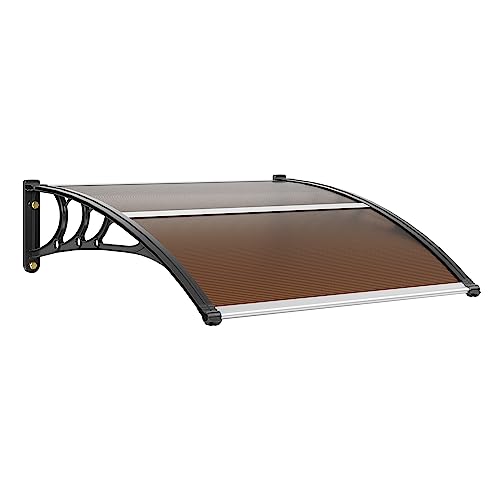 VEVOR Window Door Awning Canopy 40' x 40', UPF 50+ Polycarbonate Entry Door Outdoor Window Awning Exterior, Front Door Overhang Awning for Sun Shutter, UV, Rain, Snow Protection, Hollow Sheet