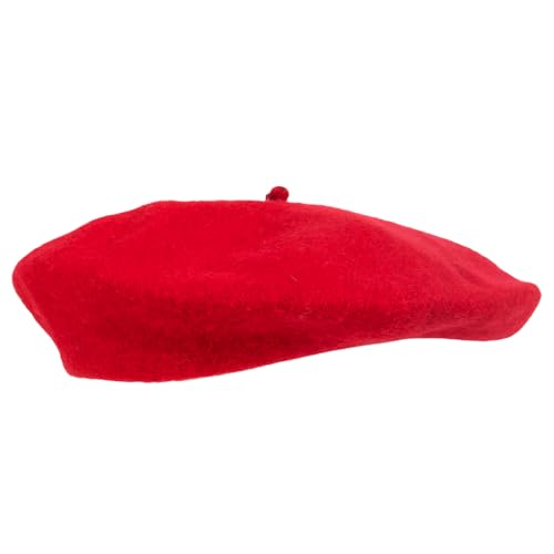 Kangaroo Red French Beret Hat- French Beret Red Hat for Women - Wool Beret Hat, Parisian Hat, Classic French Fashion Accessory, Lightweight Stylish Beret Hat, Red Stylish Hat for Women