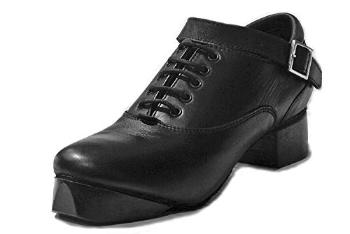The Classic Range of Super Soft Leather Hard Shoes for Irish Dance Jig - Size UK 4.5 Black
