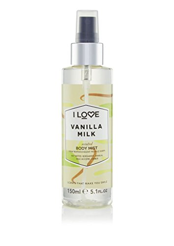 I Love Vanilla Milk Scented Body Mist - Body Mist Fragrance - Long Lasting Body Spray with Natural Fruit Extracts - Amber and Vanilla - 5.1 oz