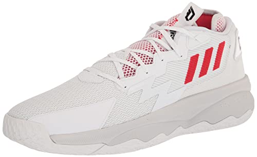 adidas Unisex Dame 8 Basketball Shoe, White/Vivid Red/Core Black, 9 US Men