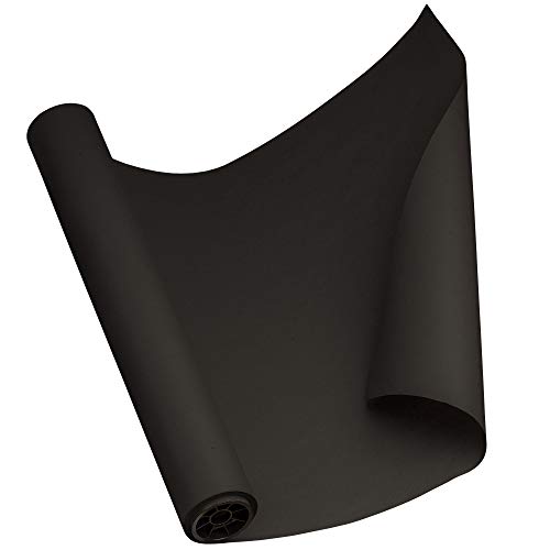 Black Paper Roll 18' x 1800' (150 Feet) - Use it as Black Construction Paper, Black Poster Board, Black Wrapping Paper, Black Kraft Paper Roll, Art Paper Roll, Poster Paper, Bulletin Board Paper