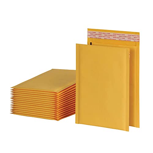 Quality Park Bubble Mailers, 6 x 9 Shipping Envelopes, Self-Seal, Durable Brown Kraft Padded Envelopes, Redi-Strip Peel Off Closure, 50 Per Box (QUA85755)
