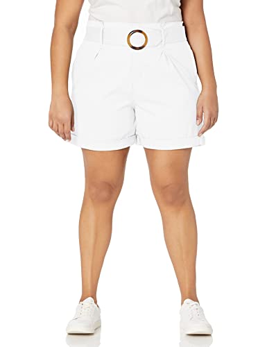 Gloria Vanderbilt Women's Trapunto Self Belt Vacation Short, Vintage White, 18