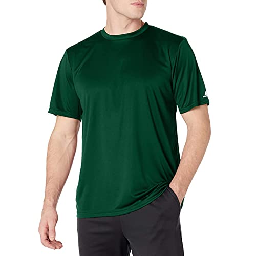 Russell Athletics Dri-Power Core Performance Tee for Men - Moisture-Wicking Athletic Shirt for Workouts and Sports, Dark Green, X-Large
