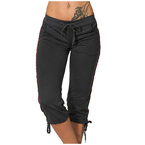 Capris for Women Capri Leggings for Women Lightweight Sweatpants Cropped Jogger Lounge Pants Drawstring Elastic Waisted with Pockets Deal of The Day Clearance