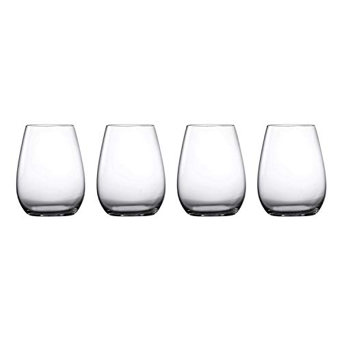 Marquis By Waterford Moments Stemless Wine Glass Set of 4, 4 Count (Pack of 1), Clear
