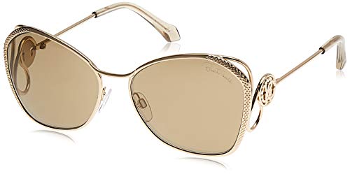 Roberto Cavalli RC1062 Sunglasses - Gold Frame, Brown Mirror Lenses, 58 mm Lens RC10625832G