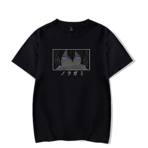 WJHYWDH New Anime T-Shirt Merch Noragami Casual Short Sleeved T Shirt Unisex Tee (Black,Medium)
