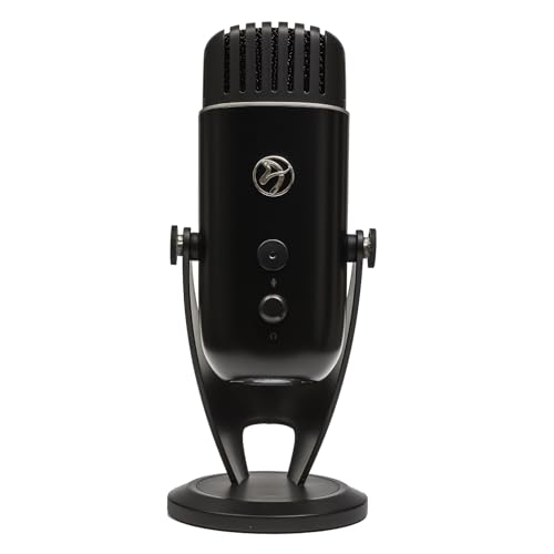 Arozzi Colonna Professional USB Condenser Microphone for PC, Mac, Gaming, Recording, Streaming, Podcasting on PC, Desktop Mic with Multi Pick-up Patterns - Black