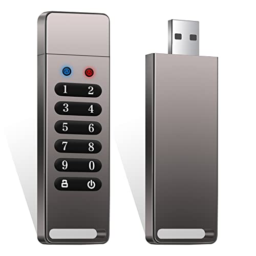 INNÔPLUS Secure Flash Drive 256-bit, 64GB Encrypted USB Drive, USB 3.0 Hardware Encryption Flash Drive, Password Protected Flash Drive, Compatible for MAC/Windows/Linux/Embedded System-Gray