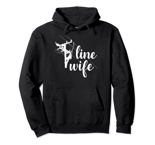Funny Cool Lineman Wife Electricity Worker Linewife Apparel Pullover Hoodie