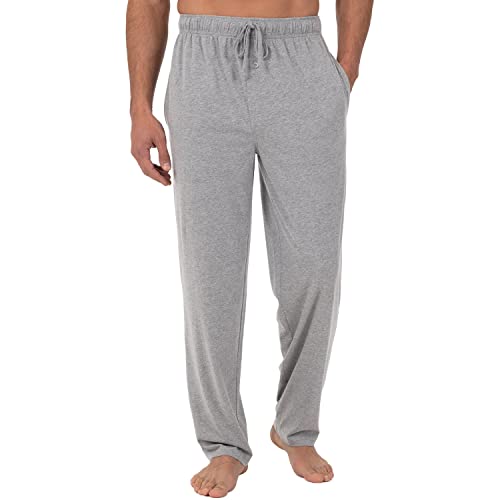 Fruit of the Loom Men's Extended Sizes Jersey Knit Sleep Pant (1-Pack), Light Grey Heather, Medium