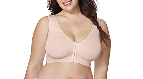 JUST MY SIZE womens Pure Comfort Front Close Wirefree Mj1274 Bra, Sandshell, 3X US