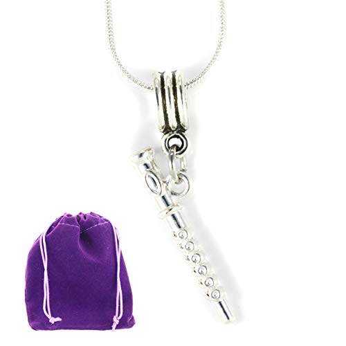 Flute Necklace - Flutes - Musical Instrument Jewelry as Flute Accessories and Music Instruments Flute Jewelry for Women or a Band Necklace for Musical Wind Instruments or Flutes for Beginners