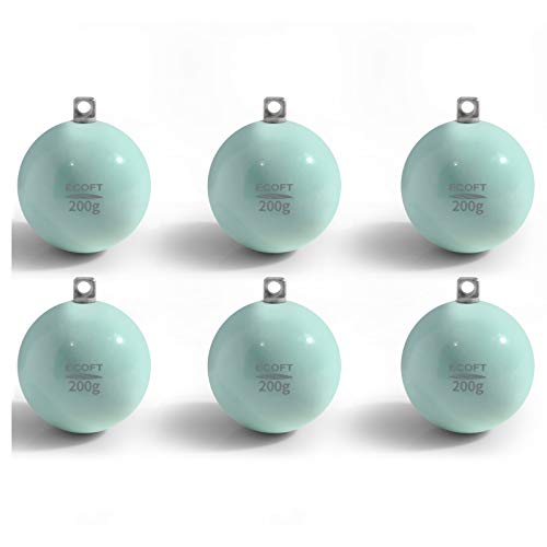 ECOFT Lead Free Fishing Sinkers and Weights Coated Egg Sinkers Cannonball Sinkers Assorted Sizes 20g-200g in Bag and Fishing Weights Sinkers Assortment Box Drop Shot for Saltwater Freshwater