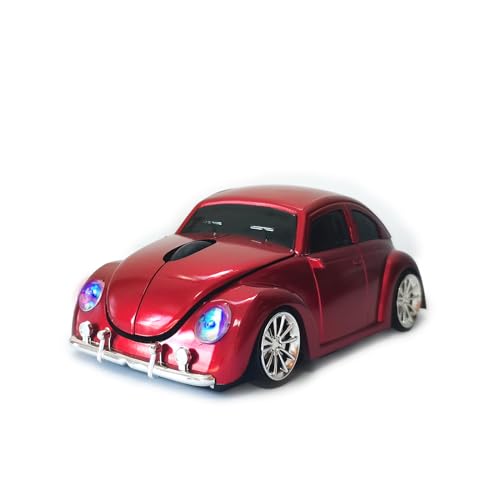 SDGSQHA Car Mouse for Computer, Wireless Car Mouse 2.4Ghz Optical Mouse Car Shaped Mouse Cute Mouse Cool Mouse for Laptop PC Mac (Red)