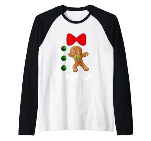 Gingerbread Man Christmas Men Women Kid Beauty Costume Group Raglan Baseball Tee