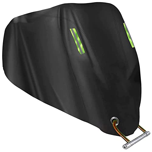 Motorcycle Cover All Season,Universal Weather Quality Waterproof Sun Outdoor Protection Scooter Shelter Tear Proof Night Reflective & Lock-Holes Storage Bag Fits up to 105' Motorcycles Vehicle