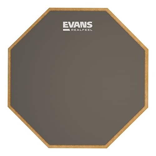 Evans RealFeel - Drum Practice Pad - Drum Pad - Drummer Practice Pad - Gum Rubber, Single Sided, Stand Mountable, 7 inch