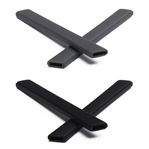 Mryok 2 Pair Replacement Earsocks for Oakley Jawbone/Minute 2.0/Racing Jacket/Split Jacket - Gray & Black