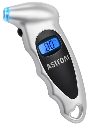 AstroAI Digital Tire Pressure Gauge 0-150PSI (Accurate in 0.1 Increments), 4 units for Car Truck Bicycle with Backlight LCD and Presta Valve Adaptor, Sliver