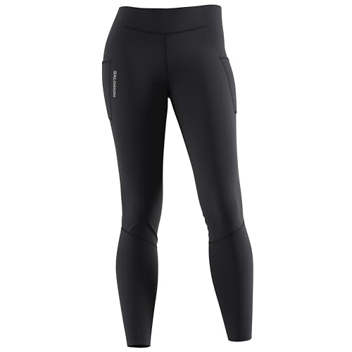 Salomon womens Cross Run Yoga Pants, Deep Black, Small US