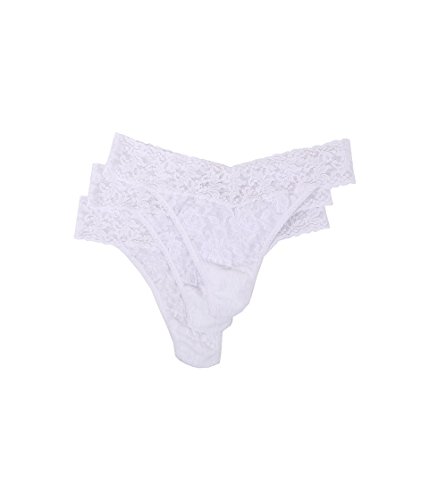 hanky panky Women's Signature Lace Original Rise Thong 3-Pack White