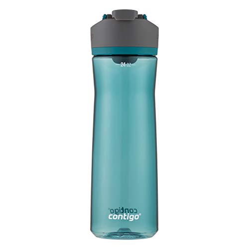 Contigo Cortland Spill-Proof Water Bottle, BPA-Free Plastic Water Bottle with Leak-Proof Lid and Carry Handle, Dishwasher Safe, Spirulina 24oz