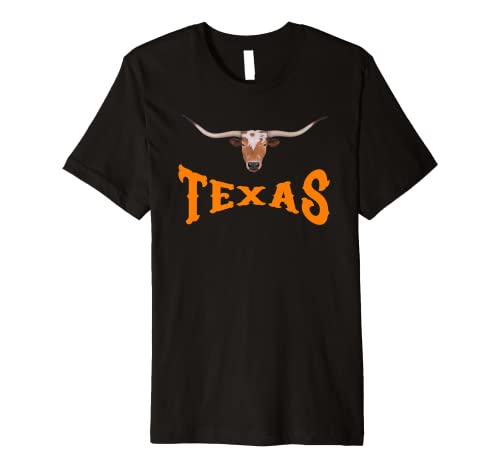 Texas Name With Longhorn Steer's Head Premium T-Shirt