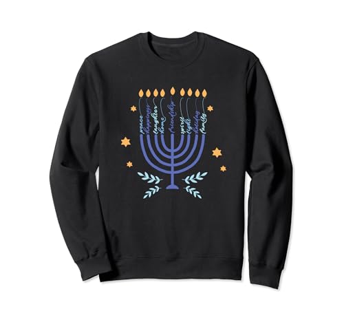 Hanukkah Chanukah Menorah Seven Lamps Jewish Holiday Sweatshirt