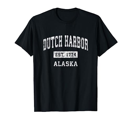 Dutch Harbor Alaska AK Vintage Established Sports Design T-Shirt