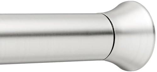 Amazon Basics Shower Curtain Tension Rod, Adjustable Length, 42-72', Nickel