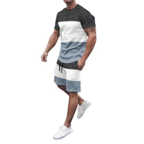 EELHOE For Bride White Outfits Graduation Men's Summer Outfits Lightweight Regular-Fit Graphic Short Sleeve Shirts Printed Shorts Breathable Sweatsuit Tshirts Men Swimming Shirt Racing