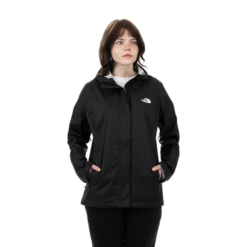 THE NORTH FACE Women’s Venture 2 Waterproof Hooded Rain Jacket (Standard and Plus Size), TNF Black 2, Large