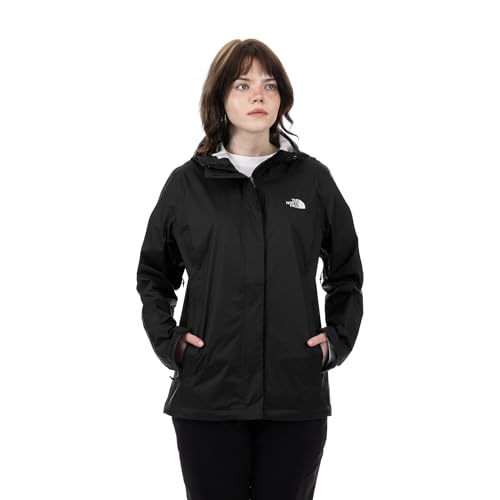 THE NORTH FACE Women’s Venture 2 Waterproof Hooded Rain Jacket (Standard and Plus Size), TNF Black 2, Medium