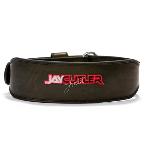 Schiek Jay Cutler Signature Leather Belt - Comfortable Weight Lifting Belt (Large)